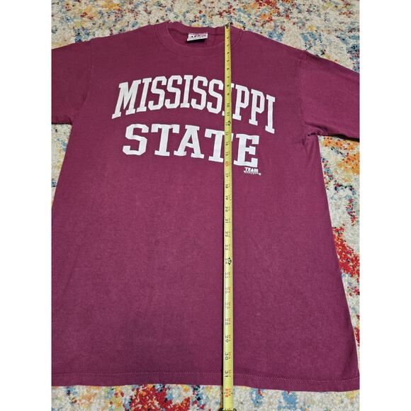 Vintage 90's Mississippi State Bulldogs Graphic T-Shirt Sz M/L College Football - Picture 5 of 5